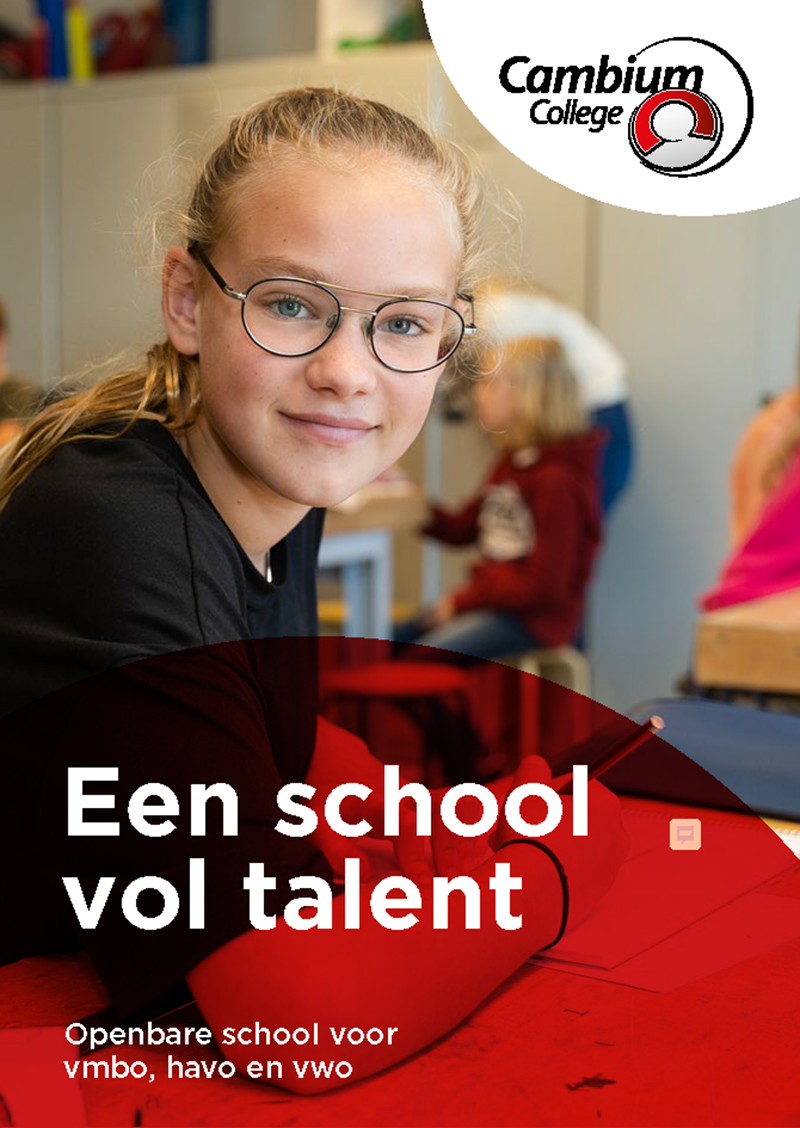Lees hier onze informatiebrochure 'Een school vol talent'